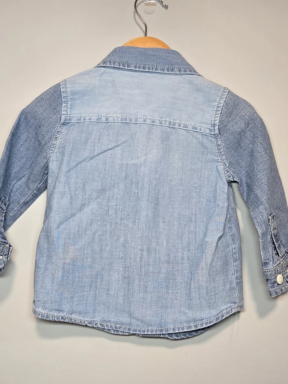 Baby Bgosh Light Blue Denim Button-Up Shirt - Kids Soft 12M